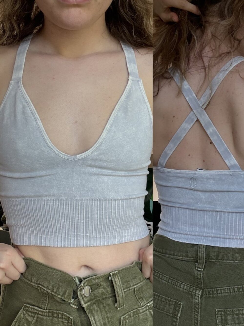 Free People Movement Light Gray Good Karma Workout Tank Top